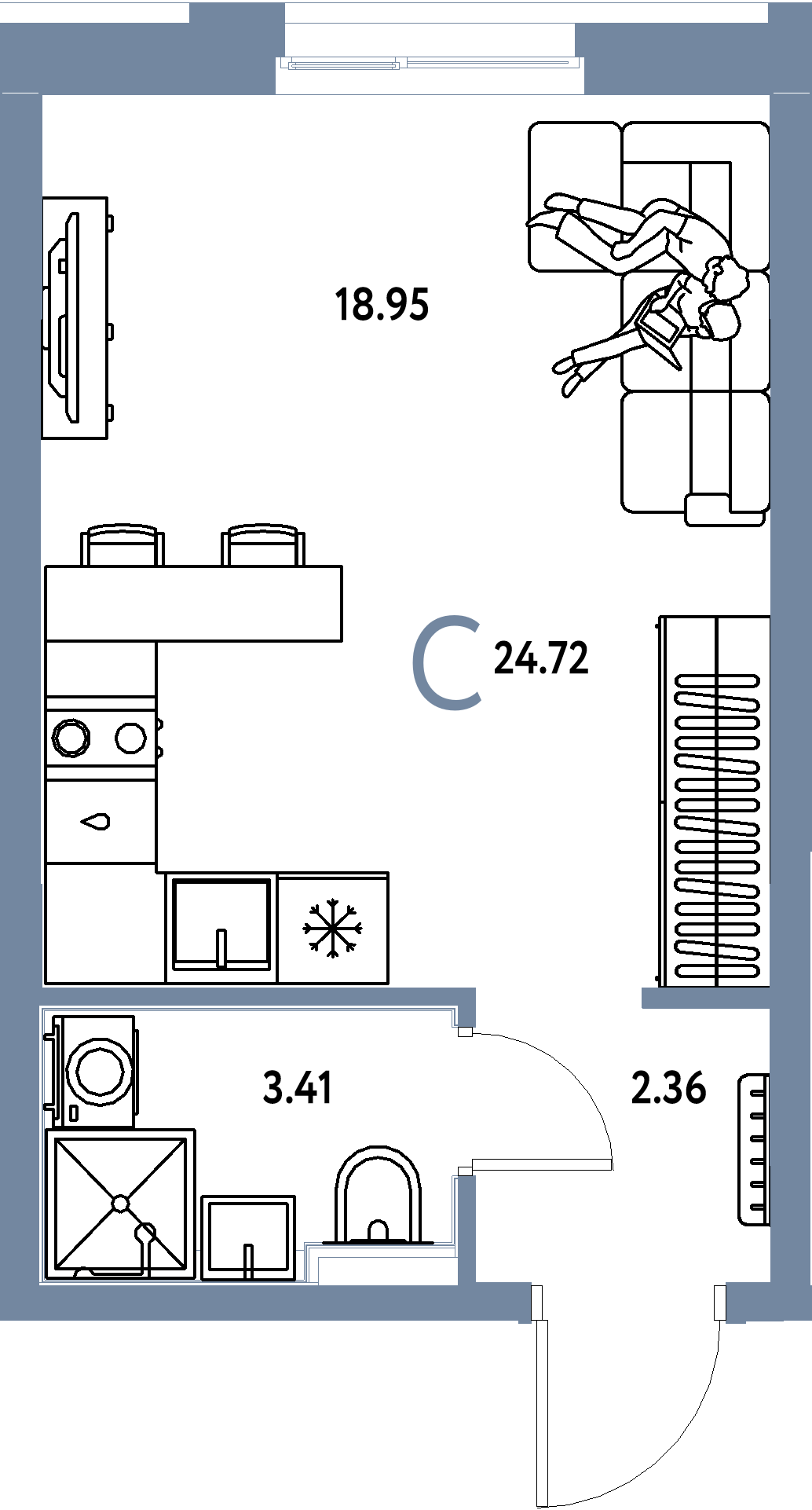 ЖК "Домашний"-Студия 24.72 м²
