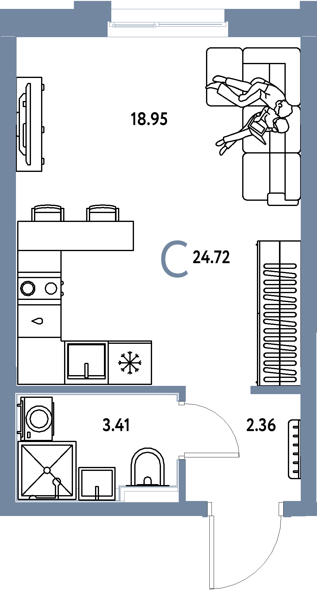 ЖК "Домашний"-Студия 24.72 м²