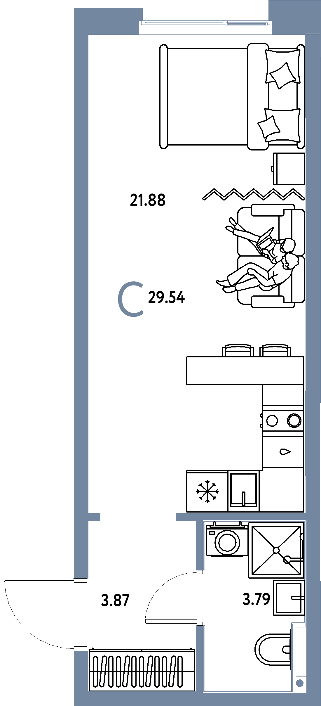ЖК "Домашний"-Студия 29.54 м²