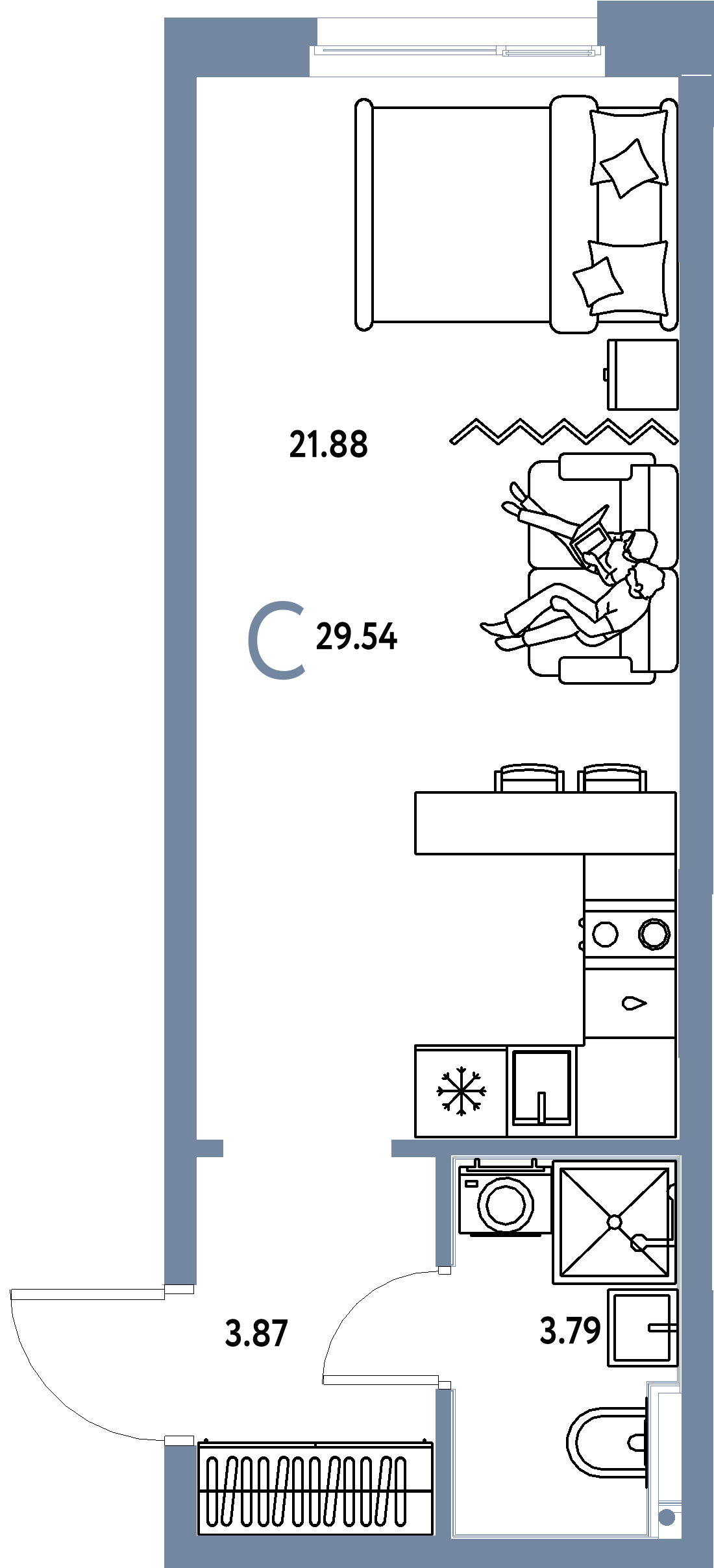 ЖК "Домашний"-Студия 29.54 м²