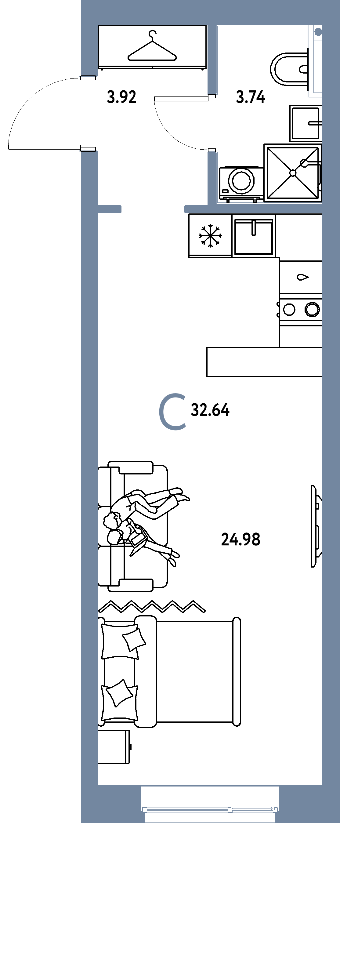 ЖК "Сибирский сад"-Студия 32.64 м²