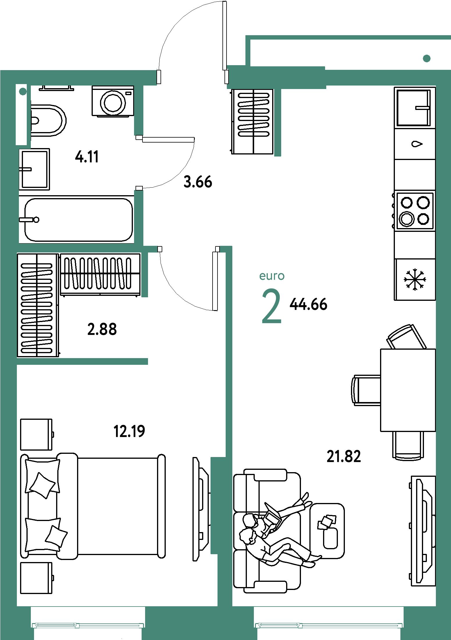 Дом Перов ГП-1 в проекте Страна.Парковая — этаж 2, дом Дом Перов ГП-1