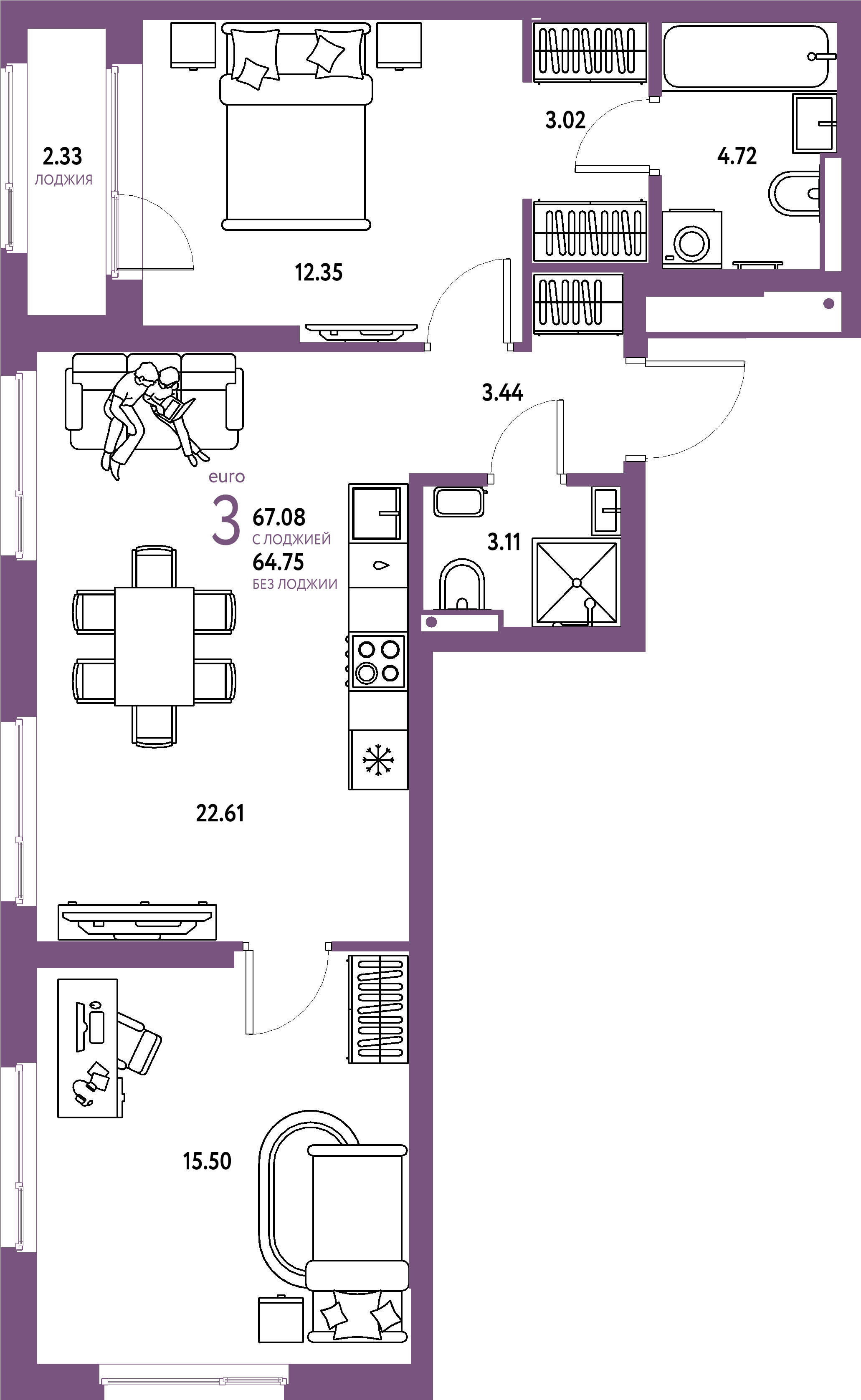 Дом Перов ГП-1 в проекте Страна.Парковая — этаж 6, дом Дом Перов ГП-1