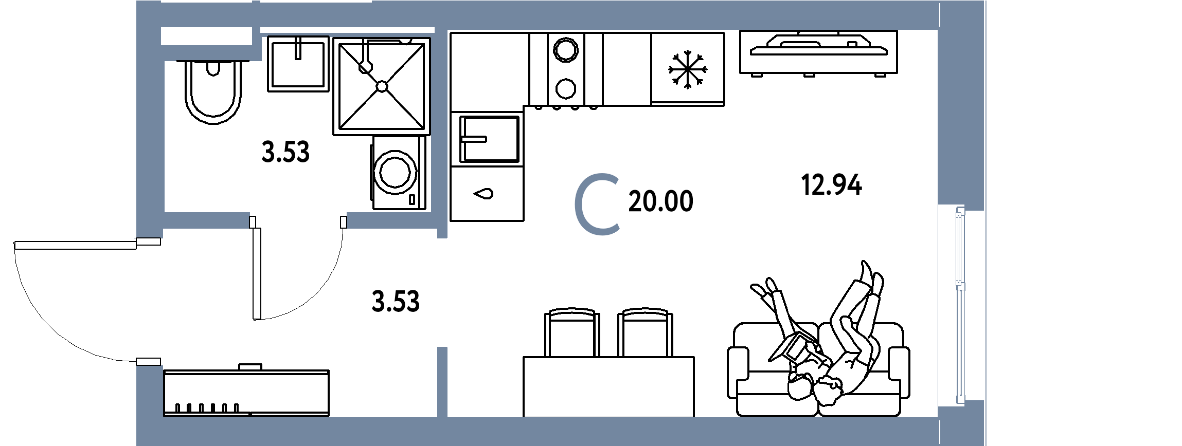 ЖК "Уральский сад"-Студия 20 м²