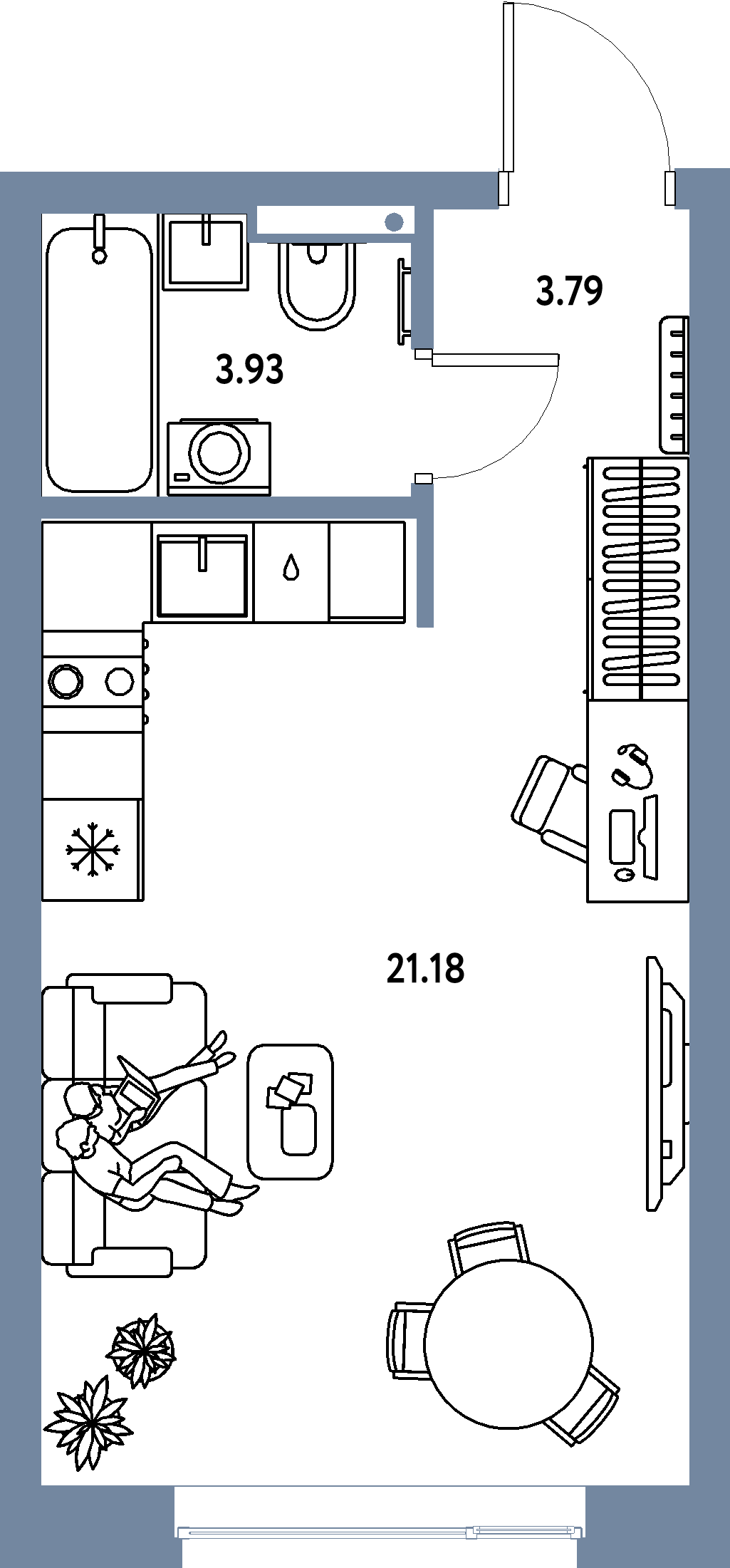 ЖК "Страна.Парковая"-Студия 28.9 м²