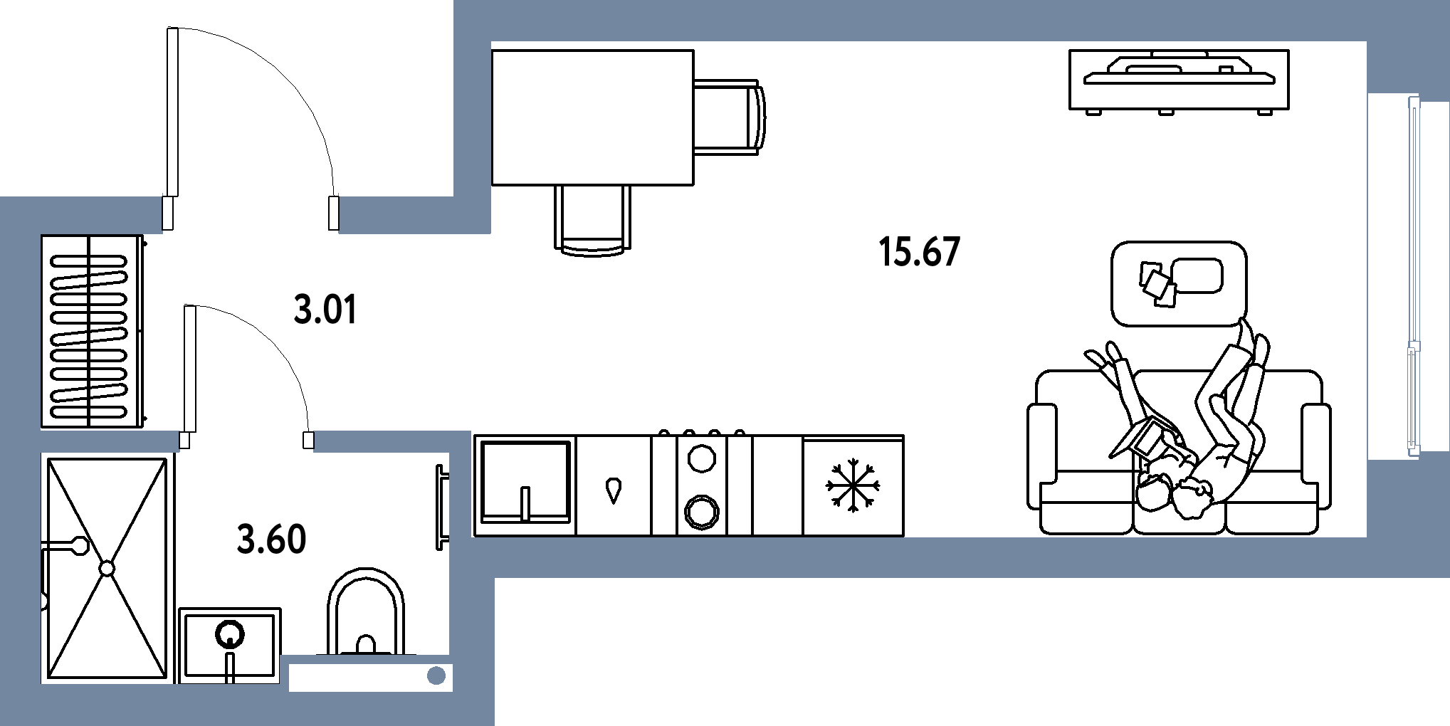 ЖК "Страна.Парковая"-Студия 22.28 м²
