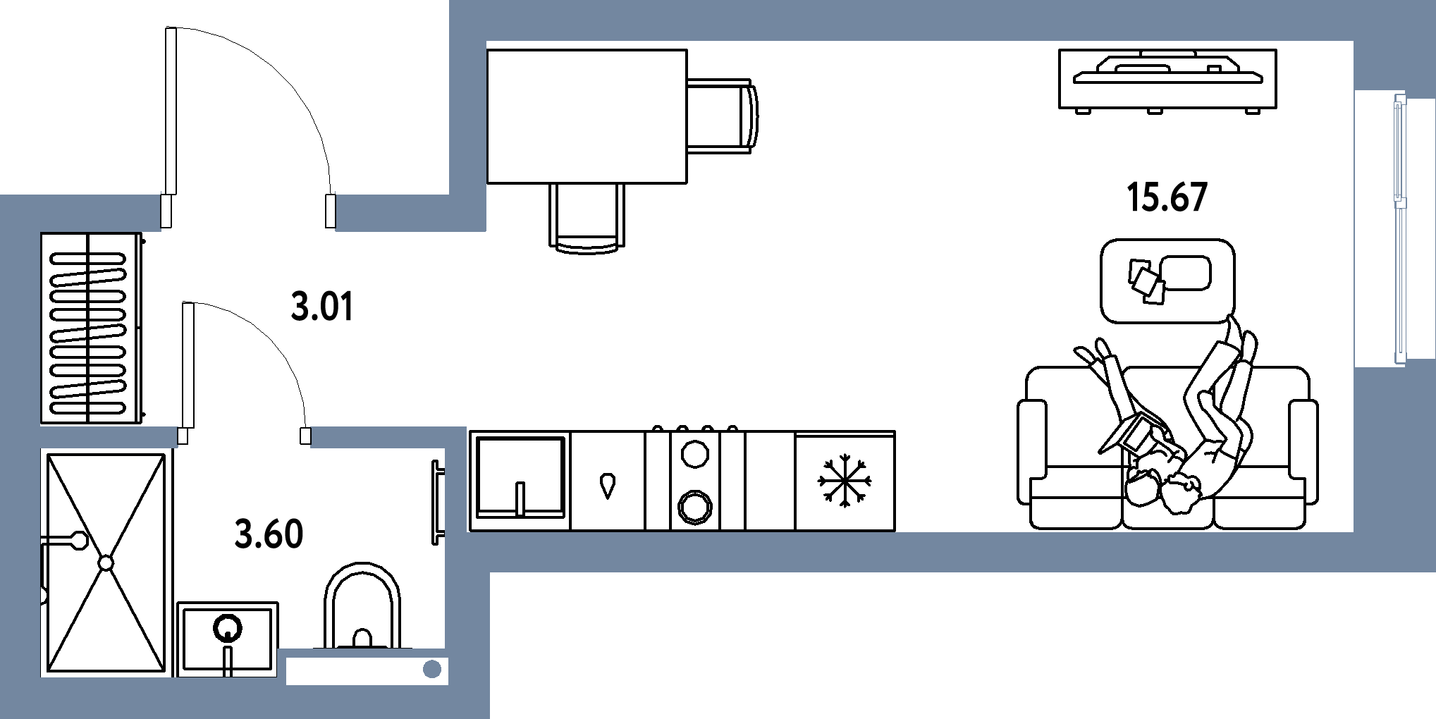 ЖК "Страна.Парковая"-Студия 22.28 м²
