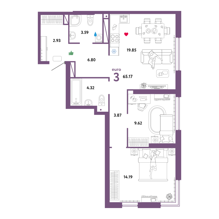 Изображение планировки Е-ГП2.Е3.1.1.уо